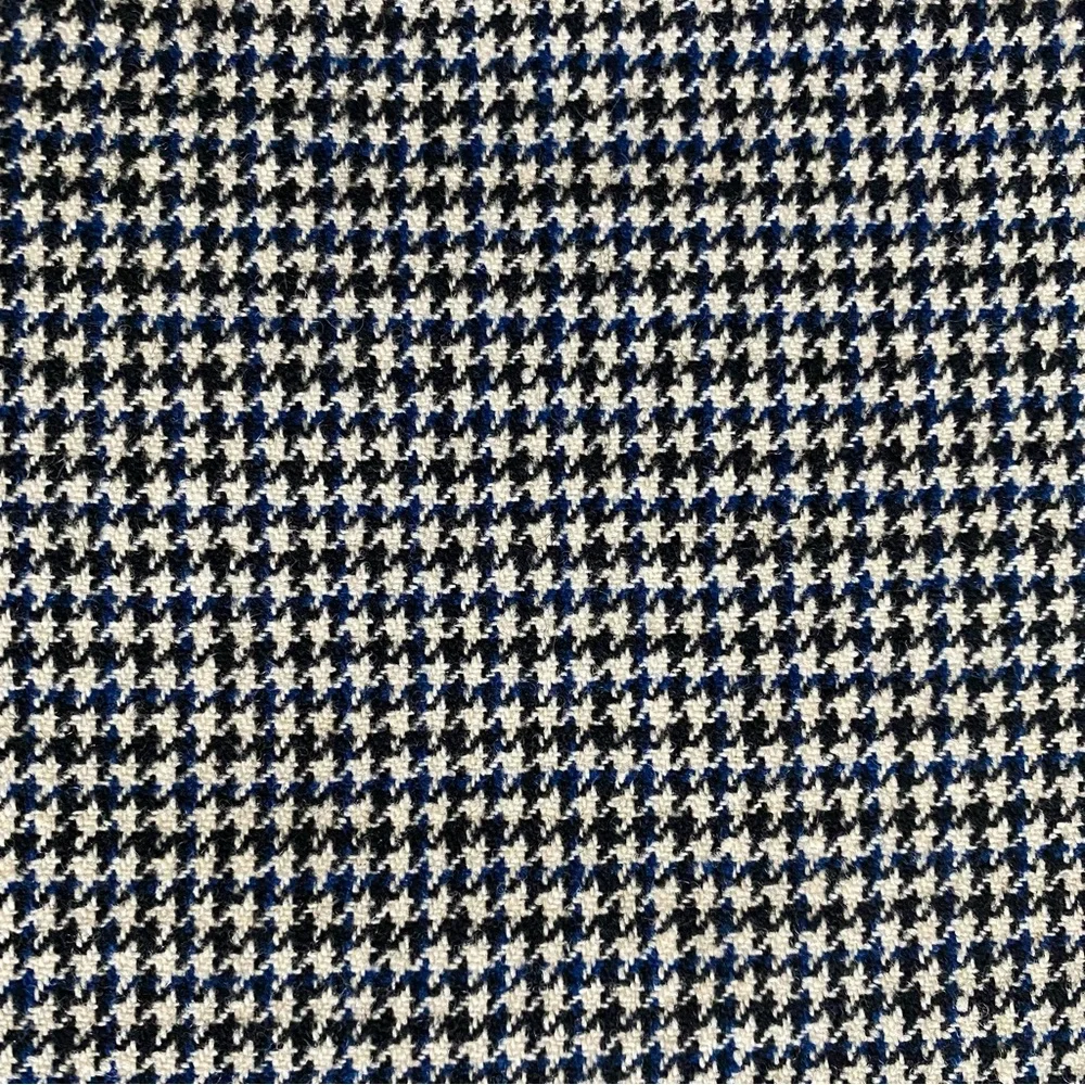 Vintage Wool Houndstooth A-Line Midi Skirt (~XS, 0)